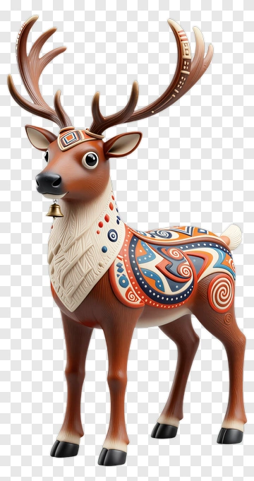 Decorative Reindeer Figurine PNG