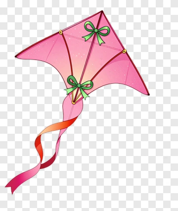 Colorful Pink Kite With Ribbons PNG