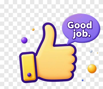 Thumbs Up With Good Job Speech Bubble PNG