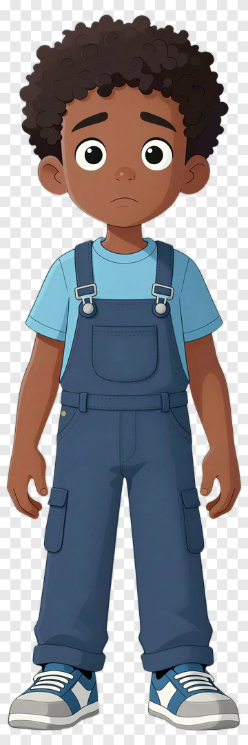 Cartoon Boy In Overalls PNG