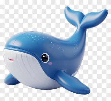 Cartoon Blue Whale Toy PNG