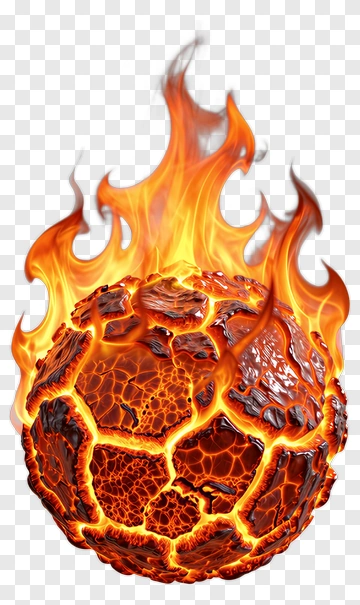 Fiery Lava Ball PNG