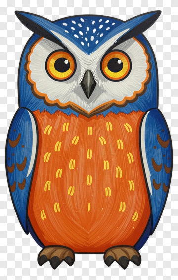 Colorful Cartoon Owl PNG