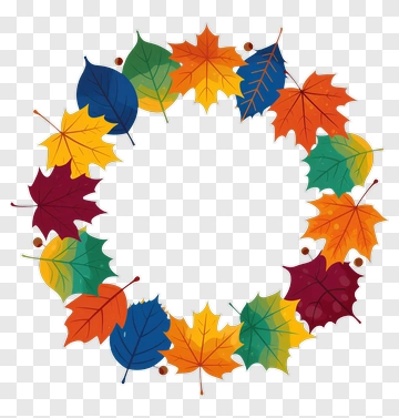 Colorful Leaf Wreath PNG