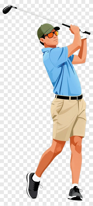 Golfer Swinging A Club PNG