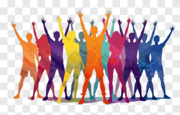 Colorful Group Of People Celebrating PNG