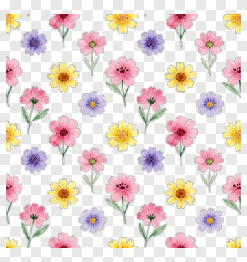 Colorful Flower Pattern PNG