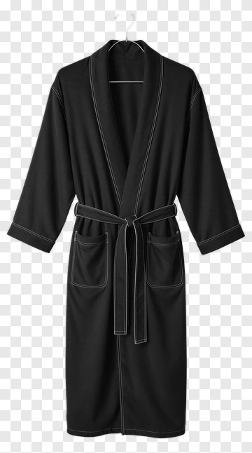 Black Bathrobe With Pockets PNG