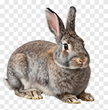 Realistic Rabbit Sitting PNG
