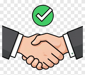 Handshake With Checkmark Symbol PNG