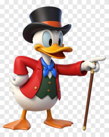 Duck Wearing A Top Hat And Holding A Cane PNG