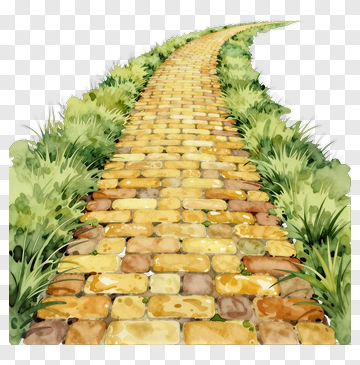 Watercolor Pathway Through Green Grass PNG