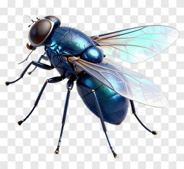 3D Blue Fly PNG