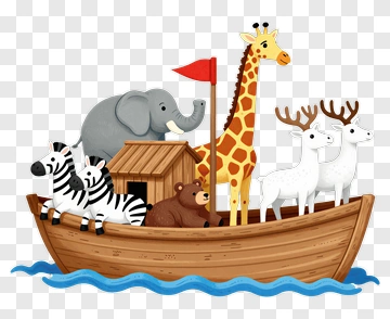 Animal Parade On A Boat PNG