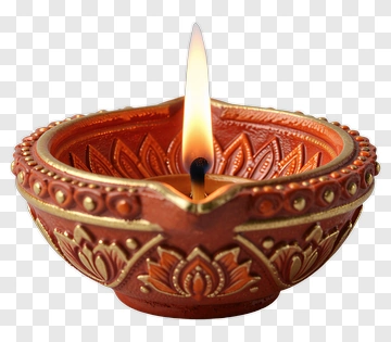 Decorative Oil Lamp With Flame PNG