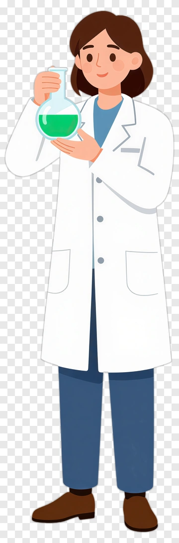 Scientist Holding A Flask With Green Liquid PNG