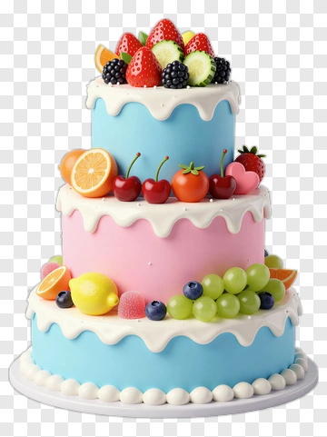 Colorful Fruit Cake PNG