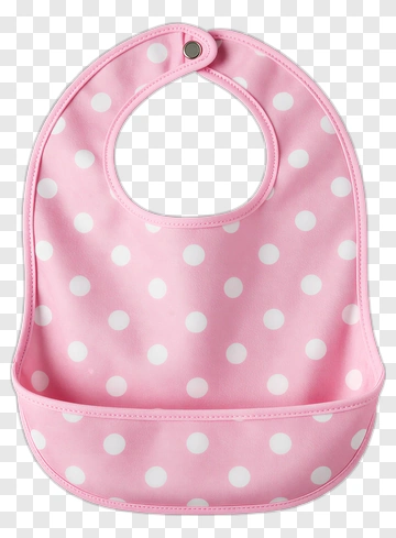 Pink Polka Dot Baby Bib PNG