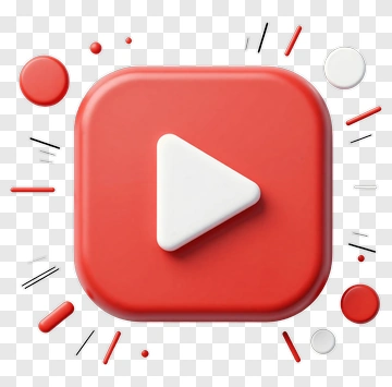 3D Play Button With Colorful Shapes PNG