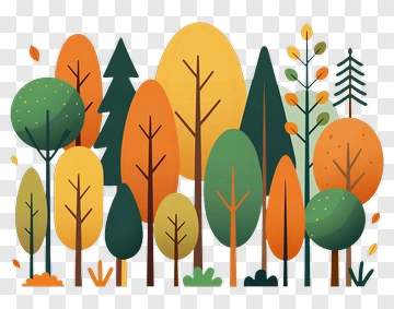 Colorful Forest Of Autumn Trees PNG