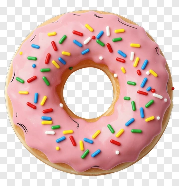 Pink Donut With Sprinkles PNG