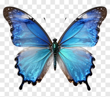Blue Butterfly With Shimmering Wings PNG