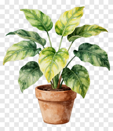 Colorful Potted Plant PNG