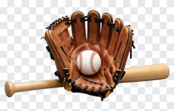 Baseball Glove And Ball With Bat PNG