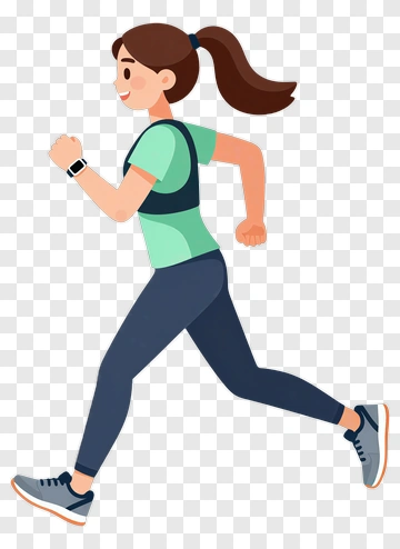 Cartoon Woman Running PNG