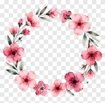 Pink Floral Wreath PNG