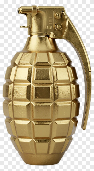 Gold Hand Grenade PNG