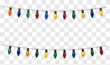Colorful Christmas String Lights PNG