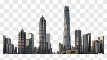 Modern City Skyline With Skyscrapers PNG