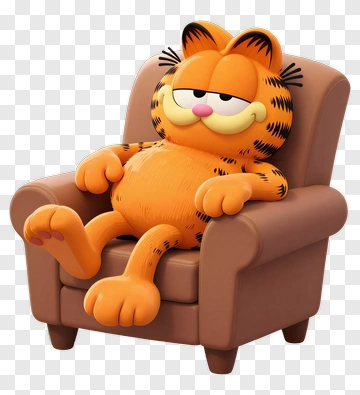 Cartoon Cat Sitting On A Chair PNG