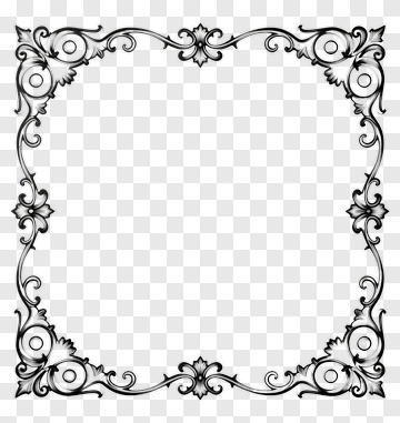 Ornate Black Frame PNG