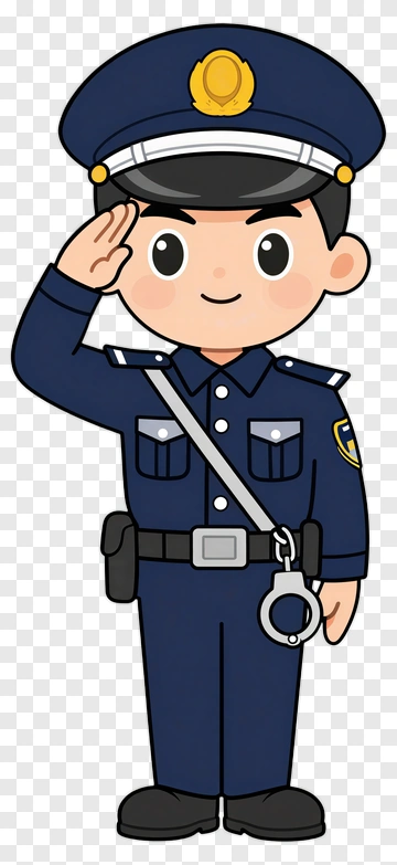Cartoon Police Officer Saluting PNG