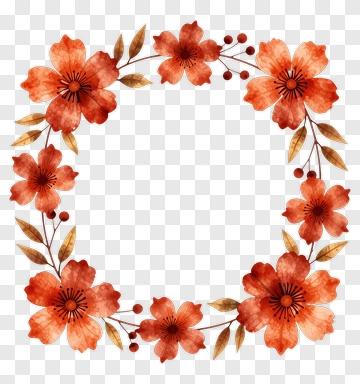 Watercolor Floral Frame PNG