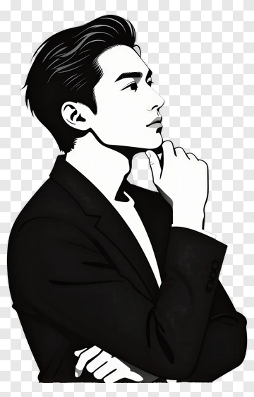Thoughtful Man In A Suit PNG