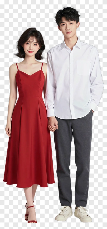 Couple Holding Hands In Formal Attire PNG