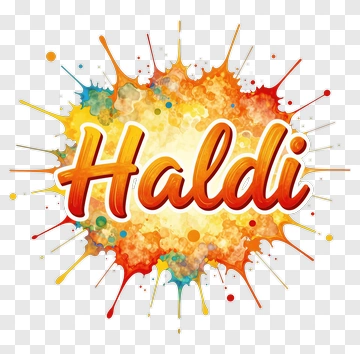 Haldi Celebration Splash Art PNG