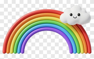 Colorful Rainbow With Smiling Cloud PNG