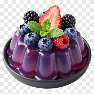 Berry Jelly Dessert With Mint Leaves PNG
