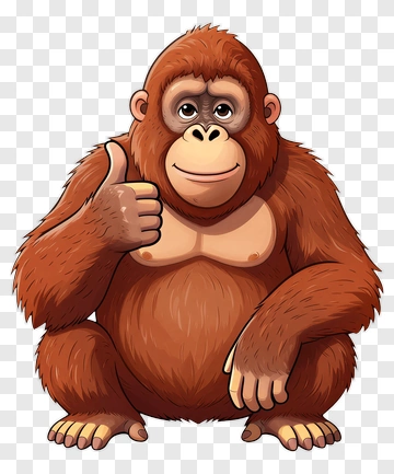 Cartoon Gorilla Giving A Thumbs Up PNG