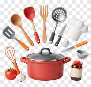 Cooking Utensils And Ingredients PNG