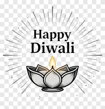 Happy Diwali With Decorative Oil Lamp PNG