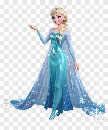 Frozen Character Elsa In A Blue Dress PNG