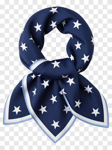 Navy Blue Scarf With White Stars PNG