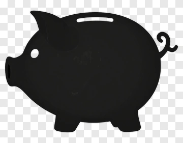Black Piggy Bank PNG