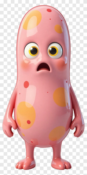 Cartoon Character With Surprised Expression PNG