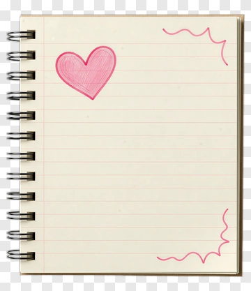 Blank Notebook Page With Heart Drawing PNG